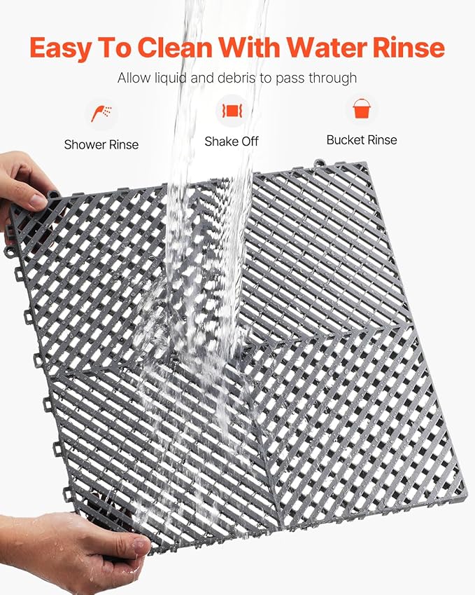 VEVOR Interlocking Drainage Mat, 15.7” x 15.7” Modular Interlocking Cushion - Image 4
