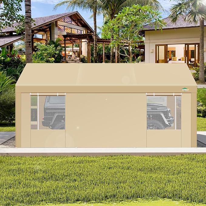 COBIZI Carport 10x20ft Heavy Duty Portable Garage, 2.0 Powder Coated Frame - Image 8