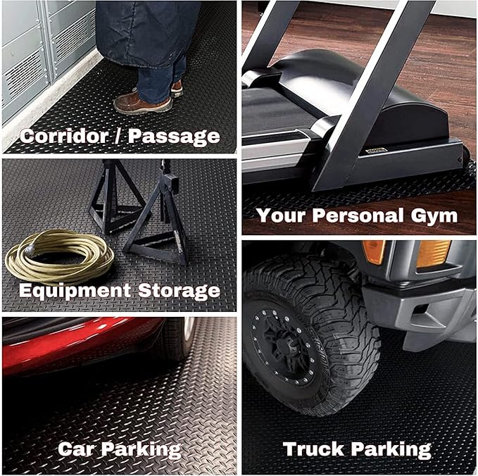 SEAL 5 x 10 Ft Premium Garage Floor Mat, Solid 2.8mm Thickened Black Commercial - Image 6