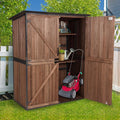 Outdoor Storage Cabinet with Adjustable Shelves, Large Metal Frame Garden Shed by Suumerpety