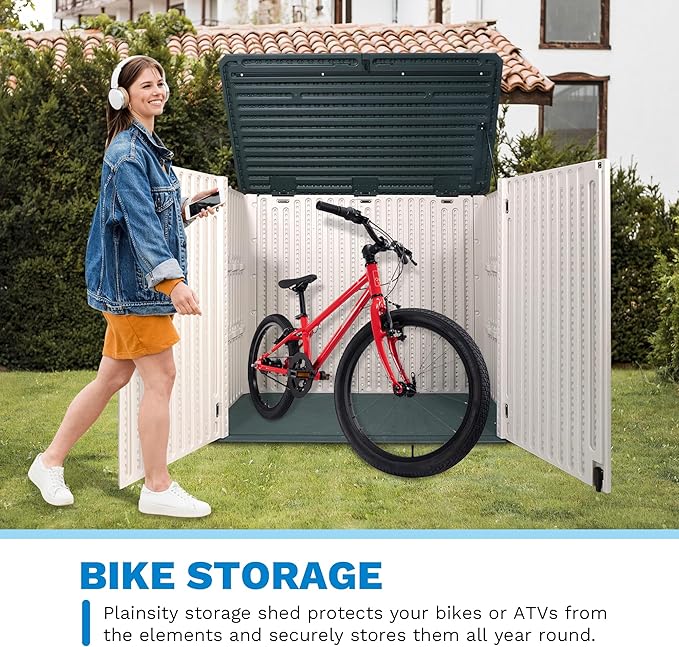 47 Cu ft Outdoor Storage Shed, Resin Outdoor Storage Box - Image 5