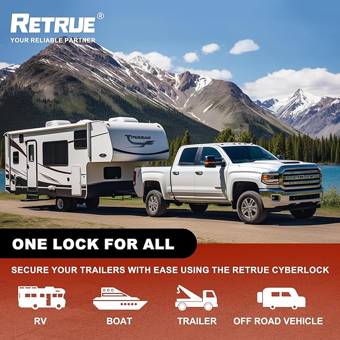 RETRUE Trailer Tongue Coupler Lock, Upgrade Trailer Cyberlock Dia 1/4'' - Image 6