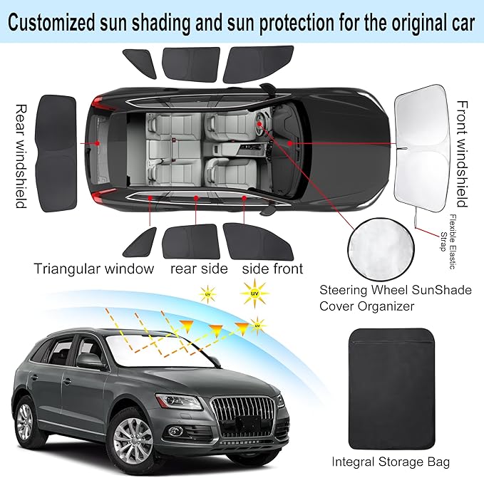TINGLU Window Shades for Audi Q5 2009-2017/2014-2017 Audi SQ5 Accessories Car - Image 3