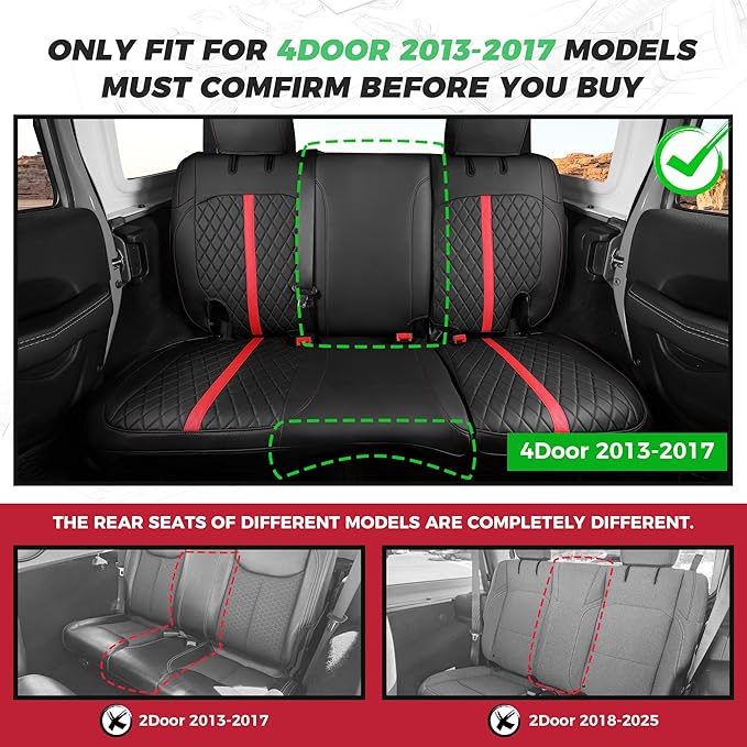 for Jeep Wrangler Seat Covers 4Door JK 2013 2014 2015 2016 2017, Custom Car - Image 2