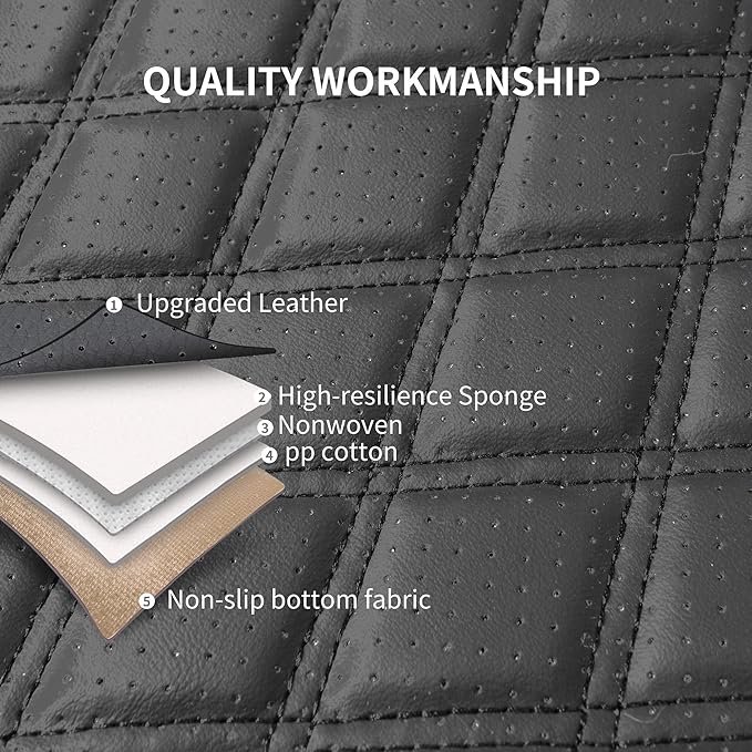 Leather Car Seat Covers, Breathable and Waterproof Napa Leather Automotive Seat - Image 7