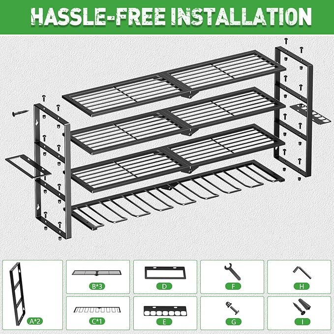 Power Tool Organizer Wall Mount, 4 Layers Tool Storage Rack - Image 8