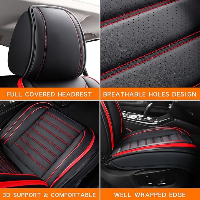 Car Seat Covers Full Set, Universal Faux Leather Car Seat Covers, Waterproof - Image 5