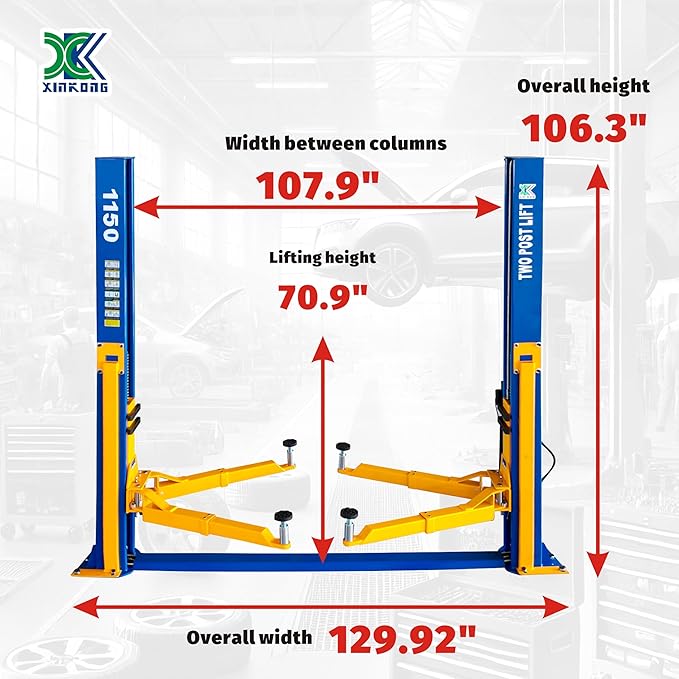 XK-1150 Auto Lift Car Lift Capacity 11500 Lbs Two Post Truck Hoist - Image 2