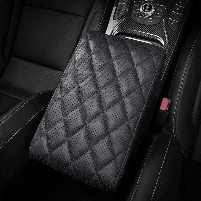 Car Center Console Cover pad Genuine Cowhide Leather, Vehicle Arm Rest Cushion by -----------------