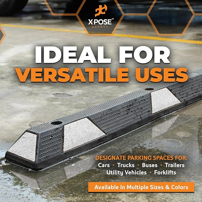 Xpose Safety 72" Heavy Duty Rubber Parking Stopper – Bulk 2 Full Pallets 100 - Image 6