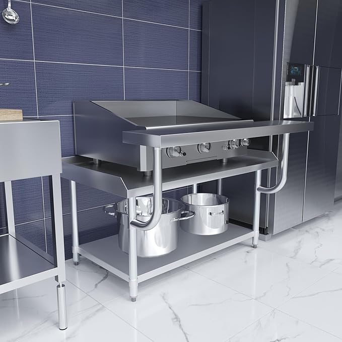 AmGood 13.5 in. x 49 in. Stainless Steel Adjustable Work Surface - Image 2