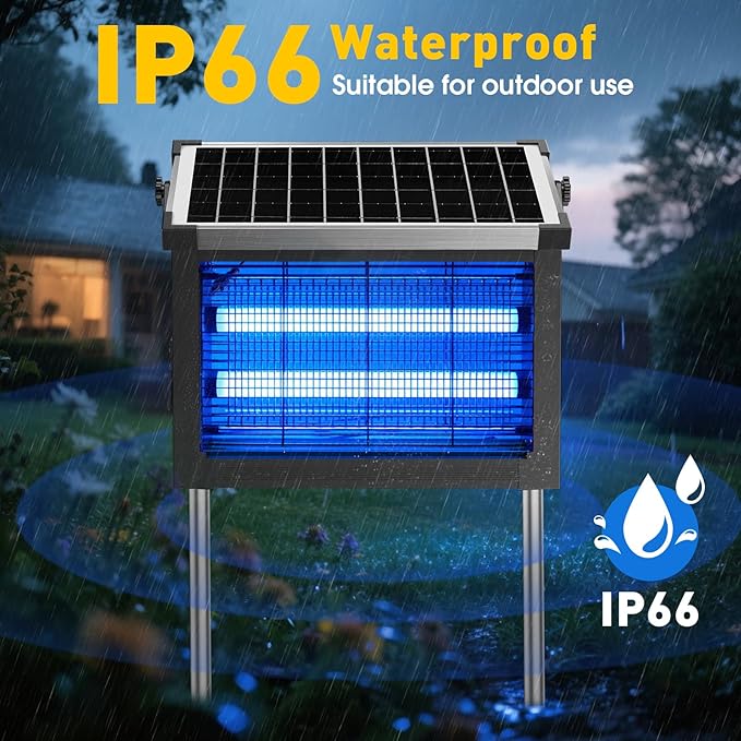 Bug Zapper Outdoor Solar Powered, Zwiran Mosquito Zapper Indoor - Image 6