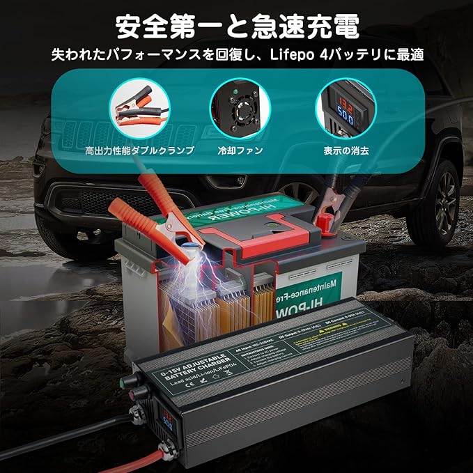 C60A 12V High Power Lifepo4 Charger Smart Battery Charger Maintainer - Image 3