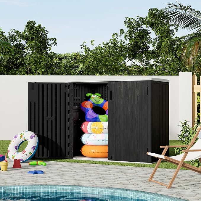 KINYING Outdoor Horizontal Storage Sheds, 37 Cu.ft Outdoor Storage Cabinet - Image 7
