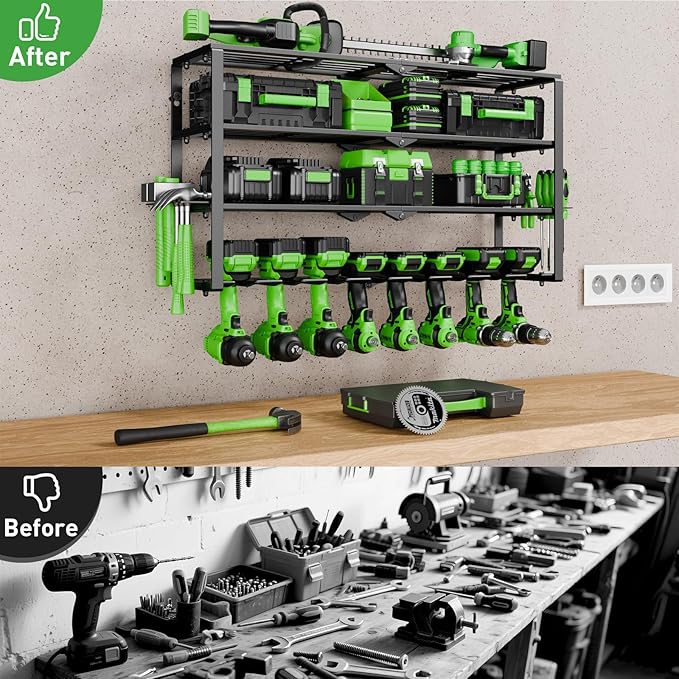 Power Tool Organizer Wall Mount, 4 Layers Tool Storage Rack - Image 5