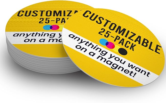 Magnet Me Up Customizable 30 Mil Round Magnet- 6”, 25 PK Weatherproof Car Magnet by MagnetMeUp