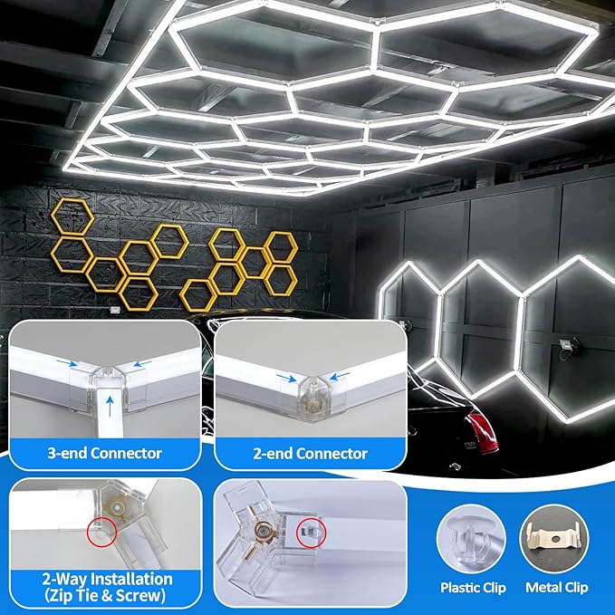tewei Hexagon LED Garage Lights - Image 4