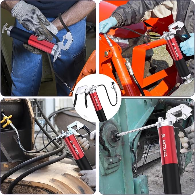 8000 PSI Heavy Duty Grease Gun Kit - 14oz - Image 5