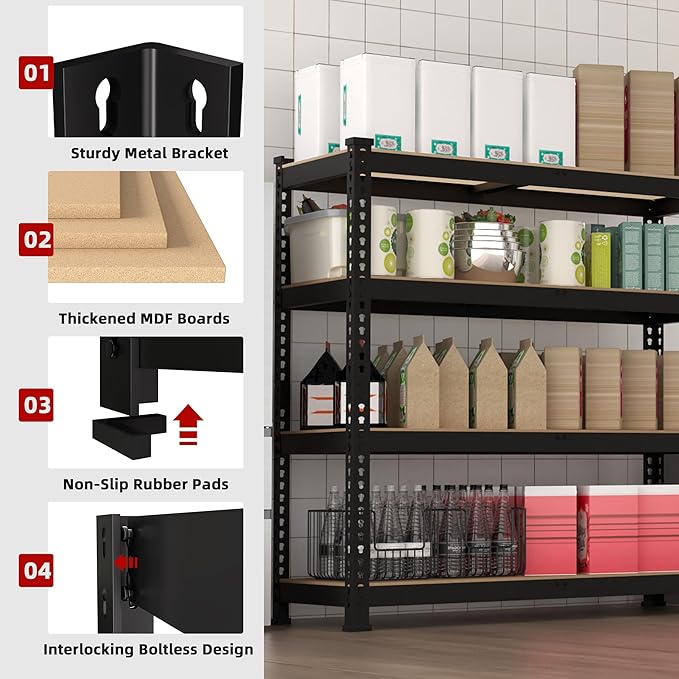 36" W x 16" D x 55" H Adjustable Garage Storage Shelves - Image 5