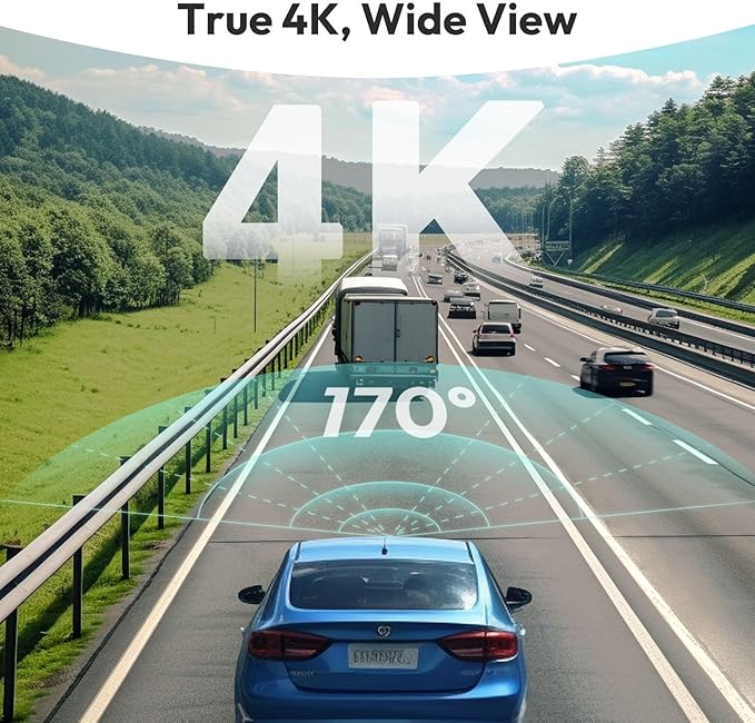 4k Dash Cam Front and Rear, 24/7 Parking Monitor - Image 2
