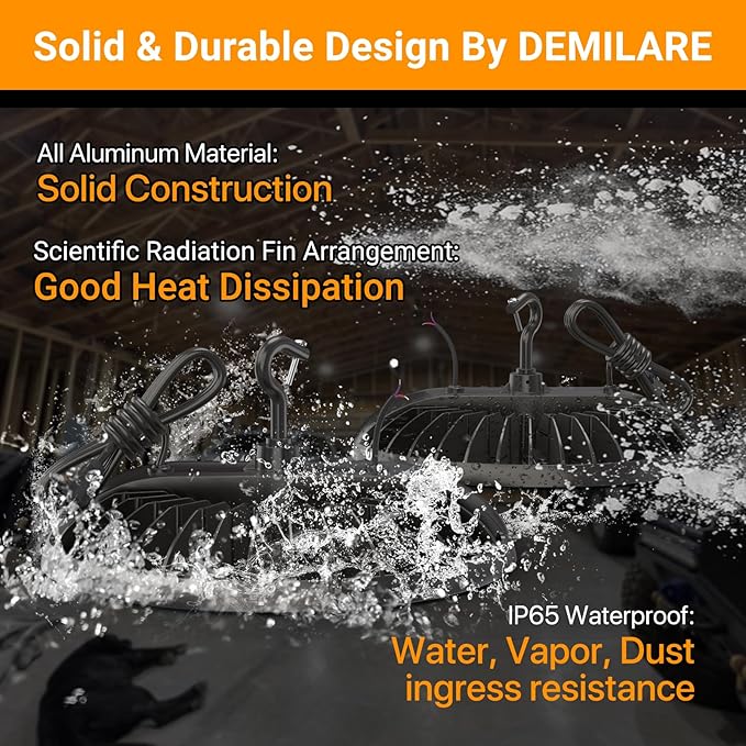 4 Pack Led High Bay Light 250W, 37500 lm High Bay Led Shop Lights 5000K - Image 6