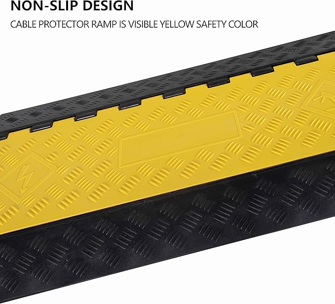 1 Pack Rubber Cable Ramp Hose Cable Protector Ramp 4 Channel 22000Lbs Load - Image 5