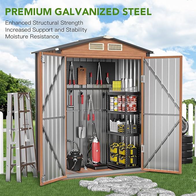 Outdoor Storage Shed, 5x3 Ft Metal Steel Tiny House - Image 2