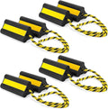 4 Pair Heavy Duty Wheel Chocks for RV Trailer, Rubber Wheel Stoppers, Dual by Datanly