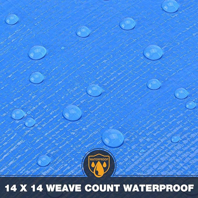 Tarp 10x12 Feet 14 Mil Heavy Duty Waterproof Tarp, Large Multipurpose Cover - Image 6