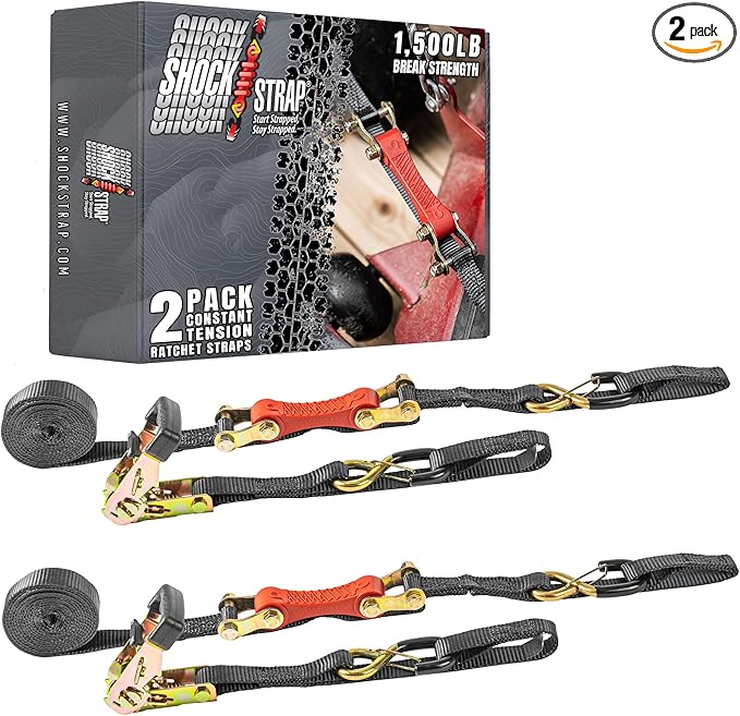 Ratchet Strap, 500 LB WLL / 1, 500 LB Break Strength by SHOCKSTRAP