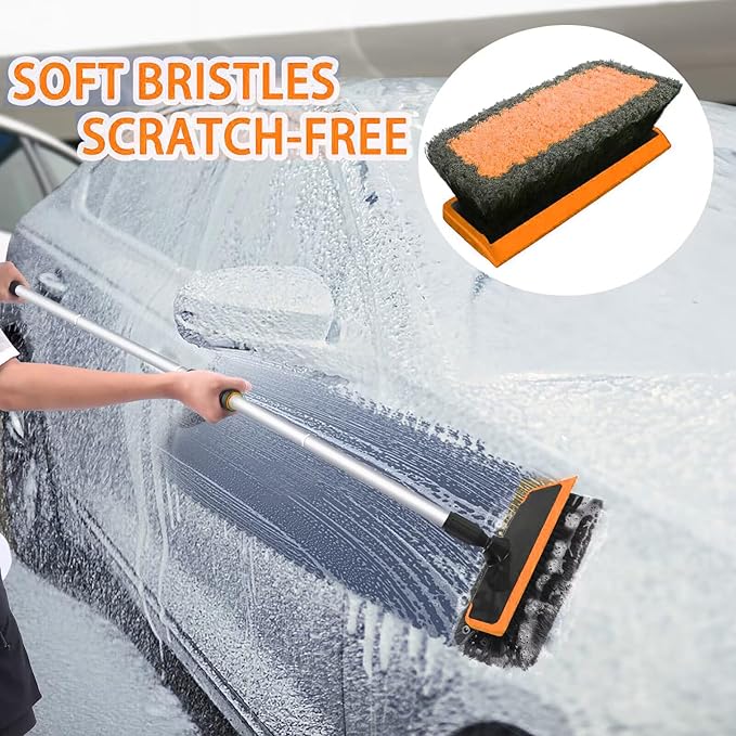 62'' Car Wash Brush with Long Handle, Soft Bristle Scratch-Free Car Wash - Image 3