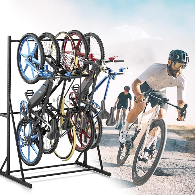 Freestanding Bike Storage Rack, Heavy Duty Vertical Bike Rack - Image 7