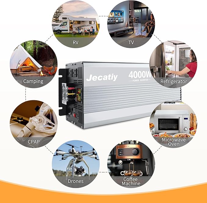 4000 Watt Pure Sine Wave Power Inverter DC 12V to 110V/120V AC Converter - Image 7