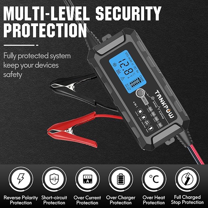 6-Amp Automotive Battery Charger, 6V and 12V Smart Car Battery Charger - Image 6