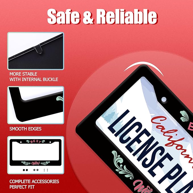 Best mom License Plate Frame Love mom License Plate Frames Stainless Steel - Image 2