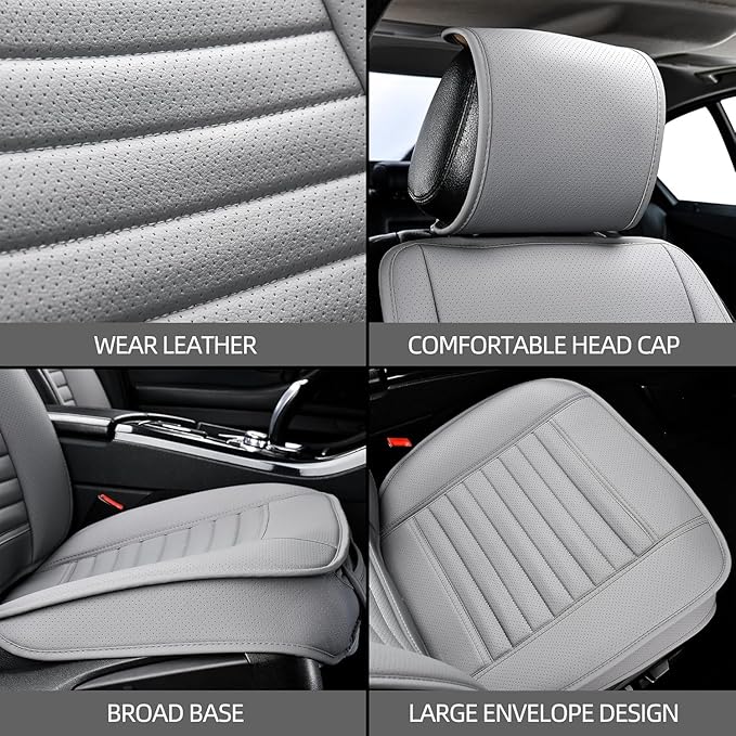 Universal Leather Car Seat Covers Full Set, Car Seat Cushion Covers Protector - Image 5