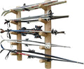 10-Place Wall-Mounted Ski Log Racks by LogKayakRack