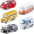 KIDAMI Die-cast Metal Toy Cars Set of 5, Openable Doors, Pull Back Car by KIDAMI