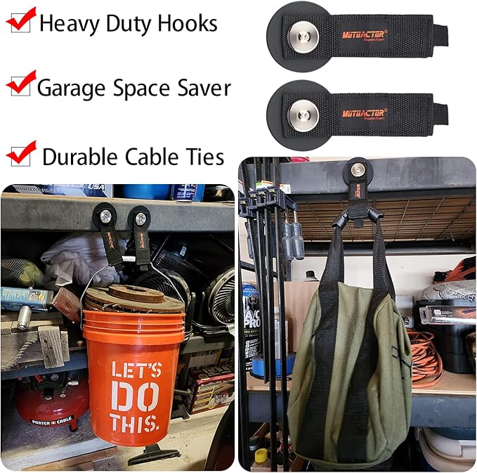 MUTUACTOR 2packs Magnetic Hooks Heavy Duty, Strong Magnet Garage Hook Large - Image 6