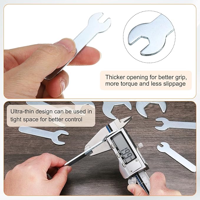 HARFINGTON 10pcs Small Wrench Open End Wrench 5.5x66x1.5mm Metric U-Shaped - Image 5