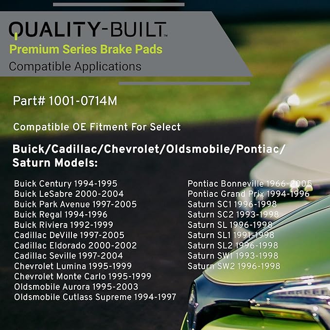 Premium Semi-Metallic Rear Brake Pads Compatible - Image 3