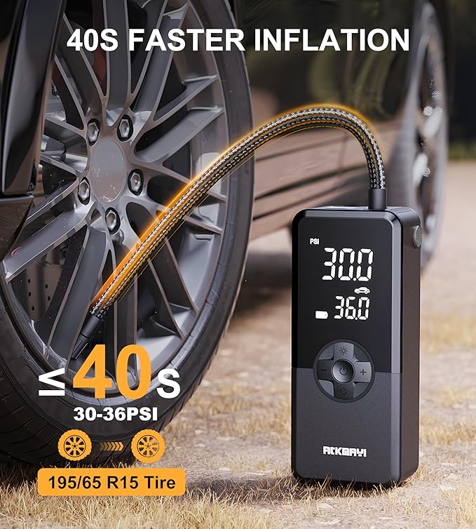 Tire Inflator Portable Air Compressor, 150PSI Air Pump - Image 2