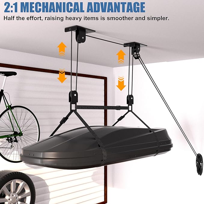 Cargo Box Pulley System for Garage Storage, Heavy-Duty - Image 5