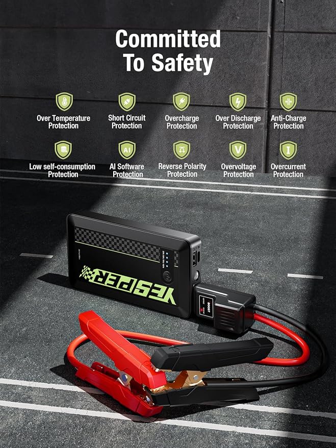 YESPER Jump Starter Portable, 1500A Peak Motorcycle Jump Starter, Jump Box - Image 6
