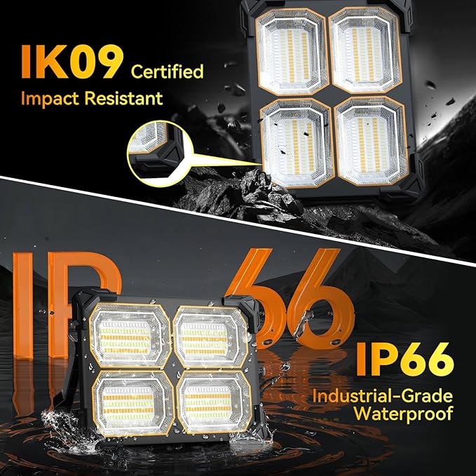 300W Led Work Light Rechargeable, 26000MAh Solar Portable Light, 26000LM - Image 6