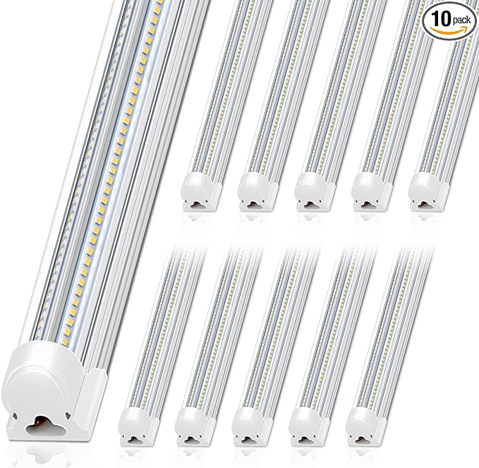 Barrina 8FT LED Shop Light, 100W 15000LM 5000K, V Shape Integrated T8 Lighting by Barrina