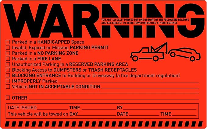 Easykart 500 Parking Violation Notice Stickers by EasykartLabels