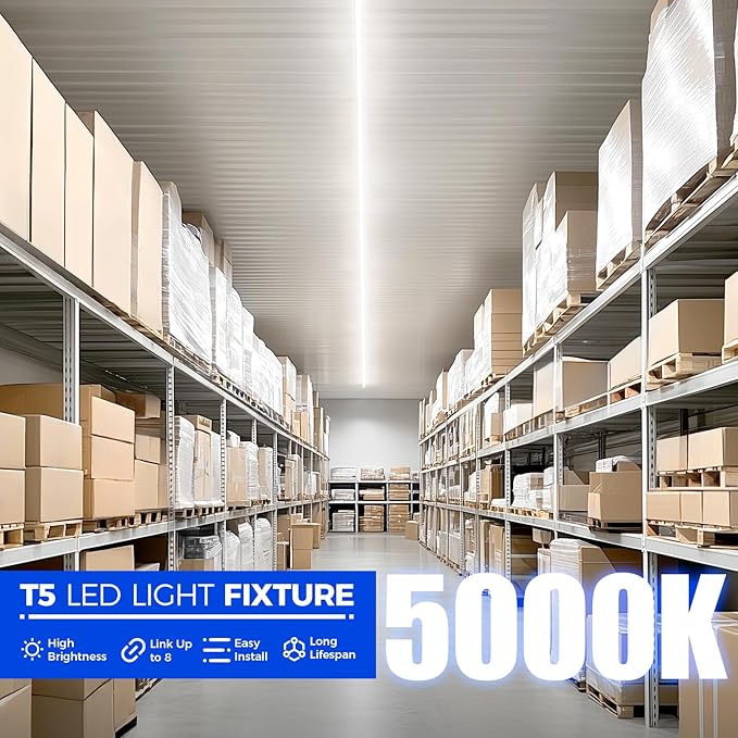 Barrina T5 4FT LED Shop Light, 5000K Daylight White, 20W Utility Light Fixture - Image 7