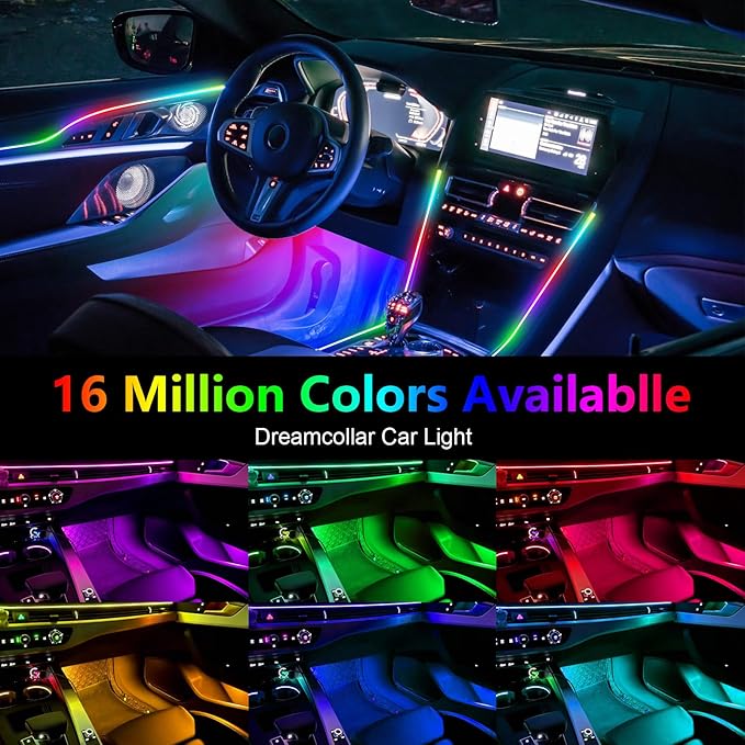 WEBUPAR Dreamcolor Acrylic Interior Car Lights, 14 in 1 RGB LED Strip Lights - Image 4