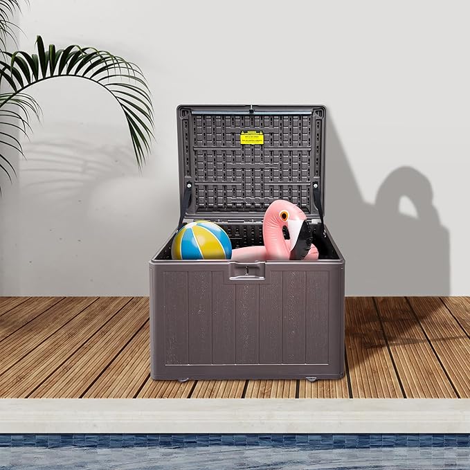 33 Gallon Pro Waterproof Outdoor Storage Bin Resin Deck Box - Image 4